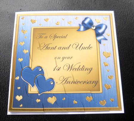 Aunt & Uncle 1st Wedding Anniversary Side Stacker by Charlie Angel