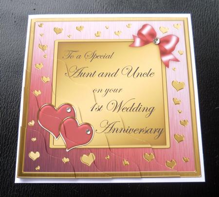 Aunt & Uncle 1st Wedding Anniversary Side Stacker by Charlie Angel