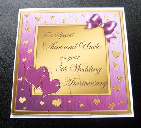 Aunt & Uncle 5th Wedding Anniversary Side Stacker by Charlie Angel