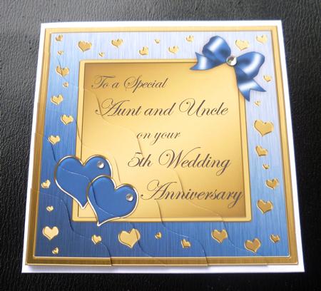 Aunt & Uncle 5th Wedding Anniversary Side Stacker by Charlie Angel