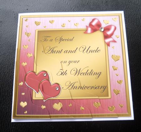 Aunt & Uncle 5th Wedding Anniversary Side Stacker by Charlie Angel