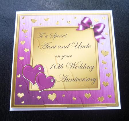 Aunt & Uncle 10th Wedding Anniversary Side Stacker by Charlie Angel