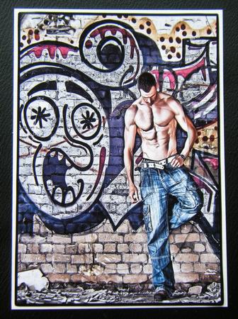 Graffiti & Muscles A4 Colour Card Front by Charlie Angel