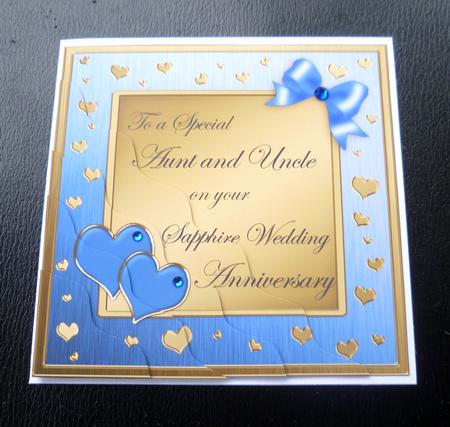 Aunt & Uncle Sapphire Wedding Anniversary Side Stacker by Charlie Angel