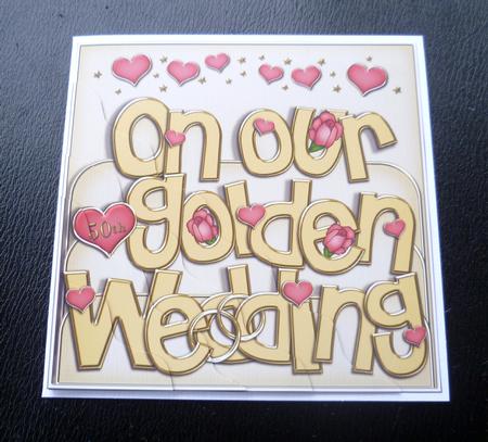 Our Golden Wedding Anniversary Wavy Corner Side Stacker by Charlie Angel