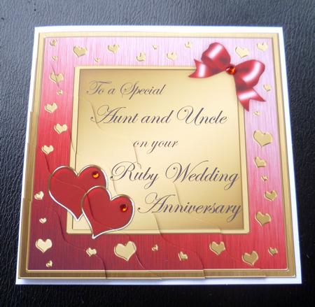 Aunt & Uncle Ruby Wedding Anniversary Side Stacker by Charlie Angel