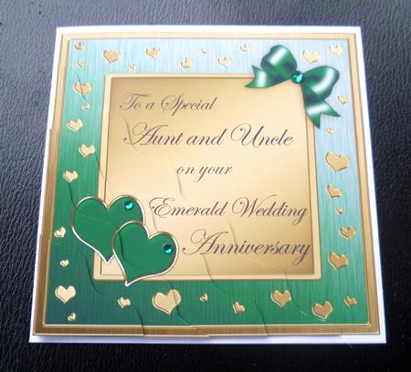 Aunt & Uncle Emerald Wedding Anniversary Side Stacker by Charlie Angel