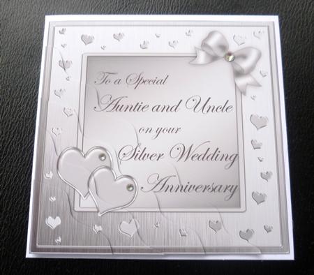 Auntie & Uncle Silver Wedding Anniversary Side Stacker by Charlie Angel