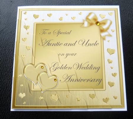 Auntie & Uncle Golden Wedding Anniversary Side Stacker by Charlie Angel