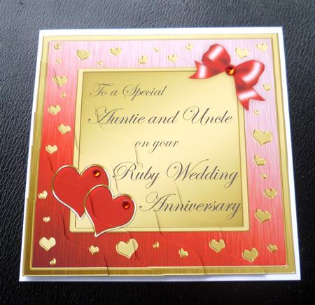 Auntie & Uncle Ruby Wedding Anniversary Side Stacker by Charlie Angel