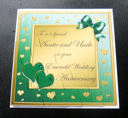 Auntie & Uncle Emerald Wedding Anniversary Side Stacker by Charlie Angel