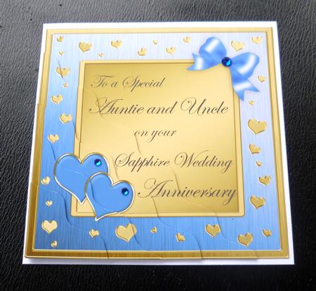 Auntie & Uncle Sapphire Wedding Anniversary Side Stacker by Charlie Angel