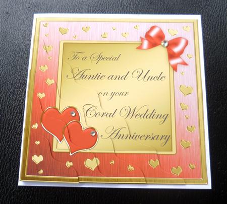 Auntie & Uncle Coral Wedding Anniversary Side Stacker by Charlie Angel