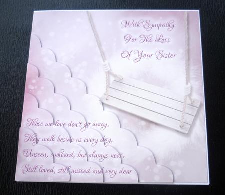 Those We Love Don't Go Away Sister Sympathy Card by Charlie Angel
