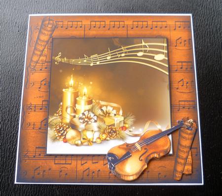 Have a Musical Christmas Violin 8x8 by Charlie Angel
