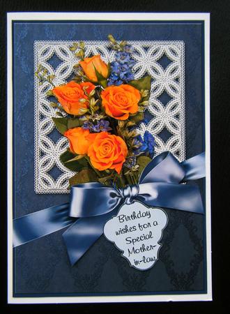 Orange Rose Bouquet on Lace Step by Step by Charlie Angel