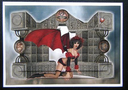 Seductive Gothic Fairy A4 Card by Charlie Angel