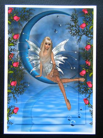 Fairy by Moonlight -  A4 Fantasy Card by Charlie Angel