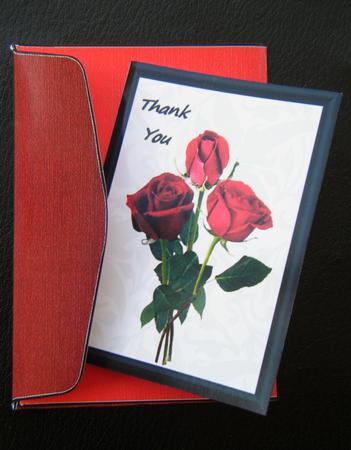 Mini Card & Envelope Thank You Roses(2.5x3.5in) by Charlie Angel
