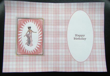 Vintage Pin Up Girl Birthday Insert by Charlie Angel