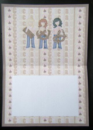 Three Chocolate Loving Ladies Card Insert by Charlie Angel