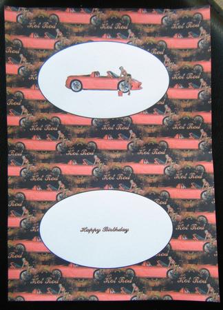 Hot Rod Car Birthday Landscape Insert by Charlie Angel