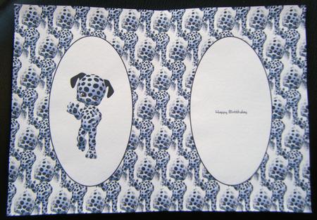 Waving Dalmation Birthday Insert by Charlie Angel