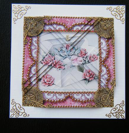 Ring Box Vintage Lace Mini 4in Triangle Stacker by Charlie Angel
