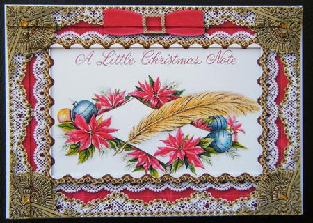 Christmas Note Spiral Edge Stacker 7x5in Card Front by Charlie Angel