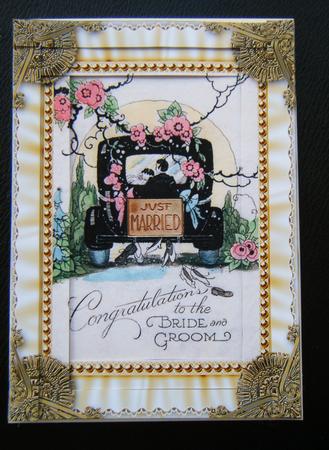 Just Married Car Ruffles 2 Spiral Edge Stacker 7x5in Cfront by Charlie Angel