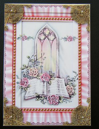 Church Window Ruffles 2 Spiral Edge Stacker 7x5in Card Front by Charlie Angel