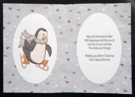 Cute Penguin Christmas Quick Card Co-ordinating Insert by Charlie Angel