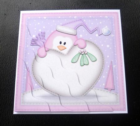 Penguin Xmas Love Wavy Corner Side Stacker by Charlie Angel