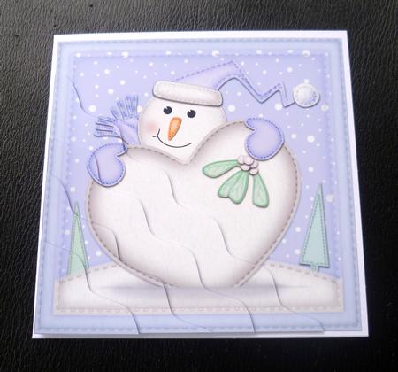 Snowman Xmas Love Wavy Corner Side Stacker by Charlie Angel