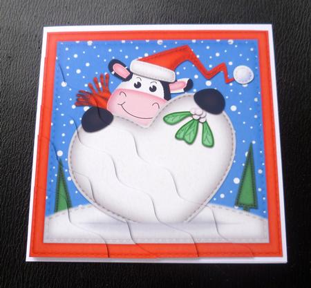 Milly Moo Cow Xmas Love Wavy Corner Side Stacker by Charlie Angel