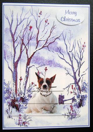Jack Russell in the Snow on Original Art by Charlie Angel