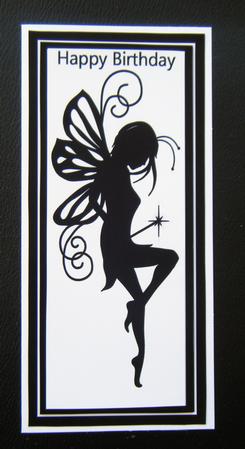 Black & White Silhouette Sparkly Fairy by Charlie Angel
