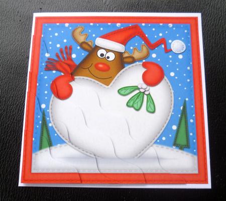 Rudolph Xmas Love Wavy Corner Side Stacker by Charlie Angel