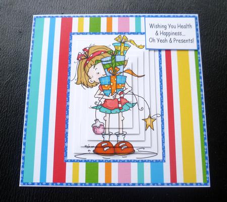 Health, Happiness & Presents Funny Christmas Pyramid Card by Charlie Angel