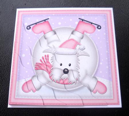 Oops Westie Dog Snowball Wavy Corner Side Stacker Topper by Charlie Angel