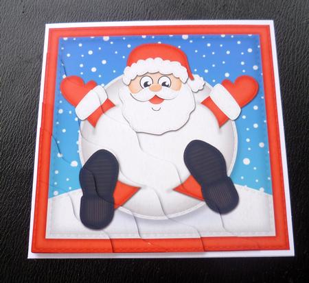 Oops Santa Snowball Wavy Corner Side Stacker Topper by Charlie Angel