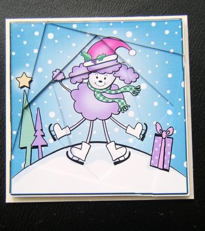 Xmas Poodle Quick Card Twisted Spiral Side Stacker by Charlie Angel