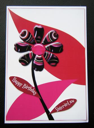 Funky Swirl Flowers in Black & Pink by Charlie Angel
