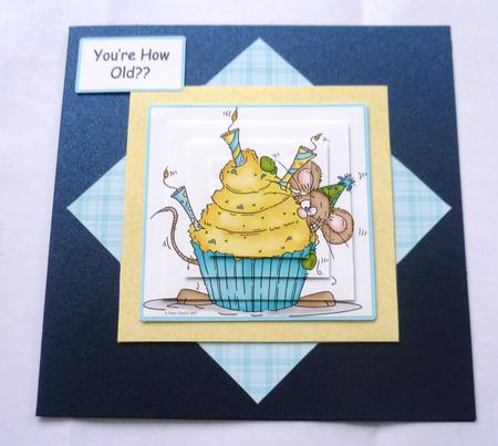 Cheeky Mouse Male Birthday Pyramid Card Topper by Charlie Angel