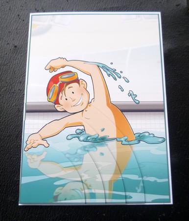 Swimmer Boy A4 by Charlie Angel