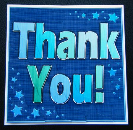Thank You Metallic Quick Card with Wavy Corner Side Stacker by Charlie Angel