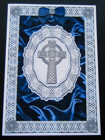 Celtic Cross, Satin 'n Lace 4 A5 Step by Step Card Front by Charlie Angel