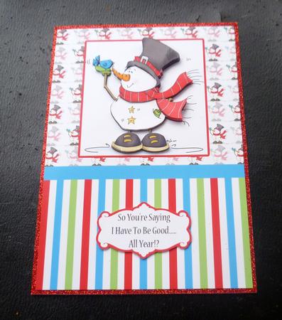 Snowy and His Bluebird Friend Christmas Step by Step Card by Charlie Angel