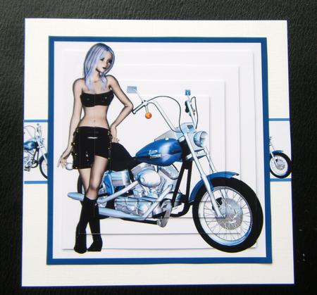 Girl with Harley Davidson by Charlie Angel