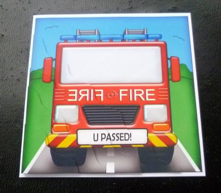 Fun Fire Engine U Passed Wavy Corner Side Stacker Topper by Charlie Angel